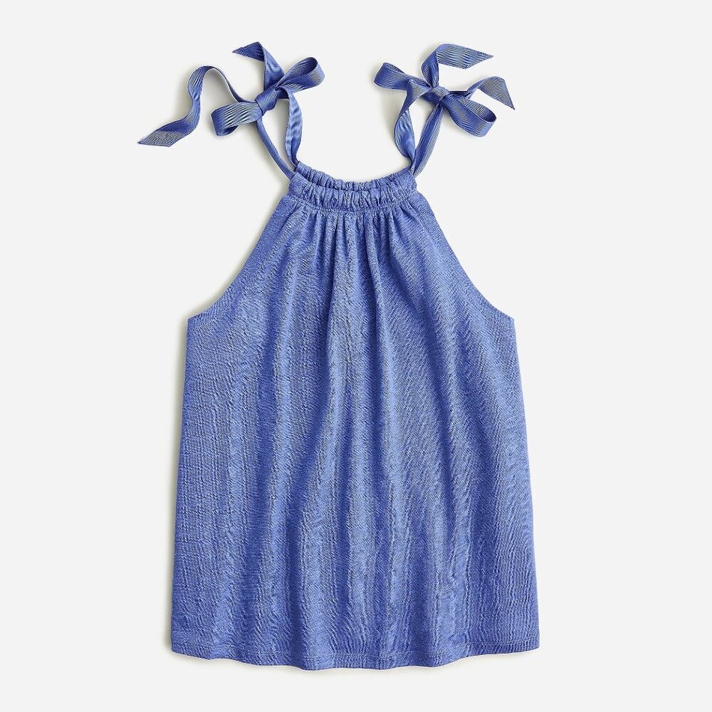 NWT J.Crew Perwinkle Blue Linen Blouse M